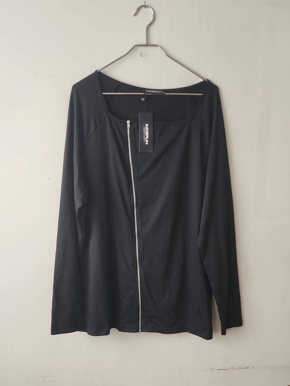 Nicerun Women's Black Asymmetric Zip Bomber Jacket